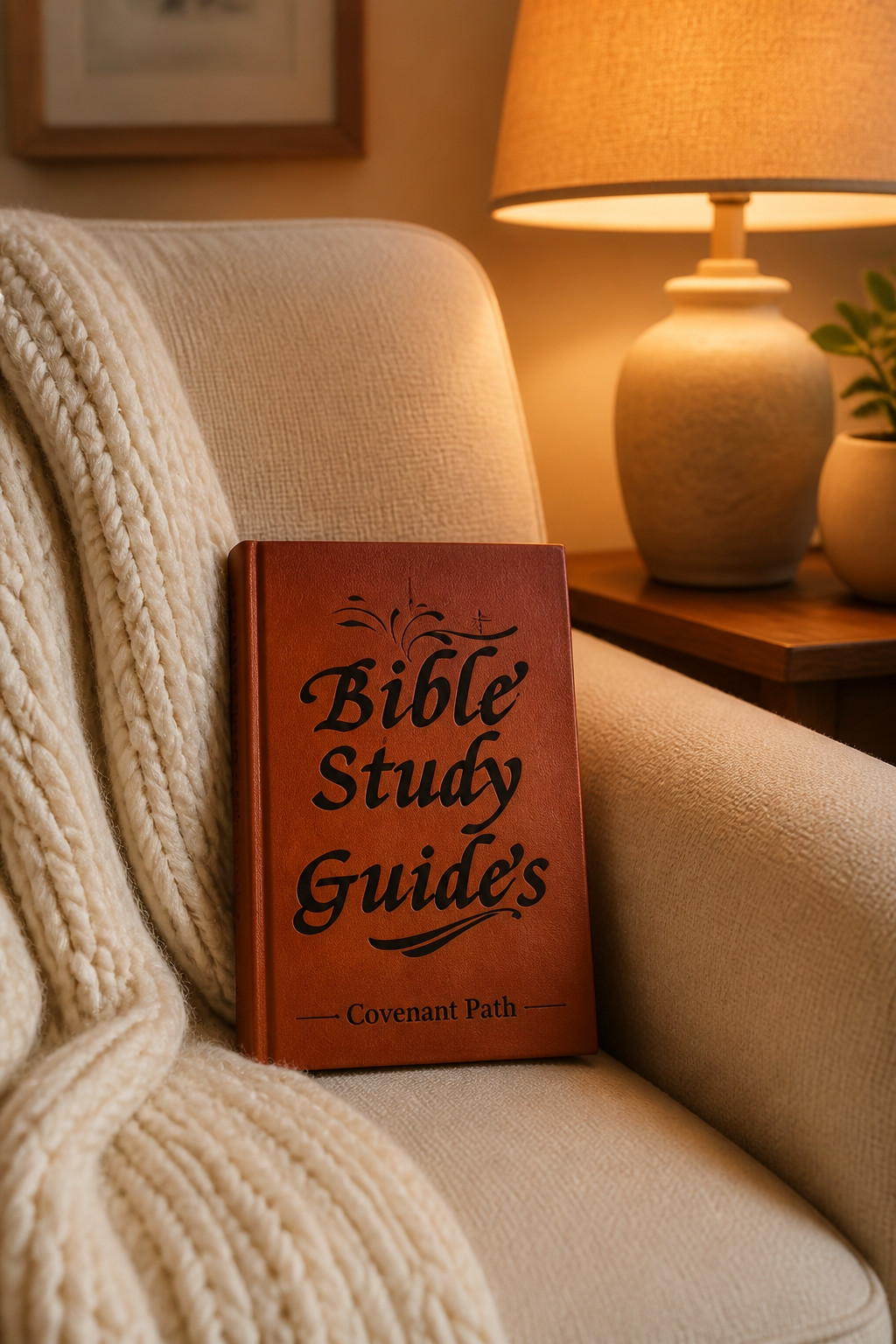 Bible Study Guides in a cozy reading nook